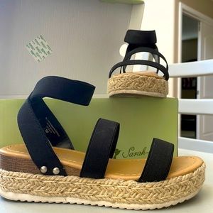 Size 1 Sarah Jayne black elastic sandal